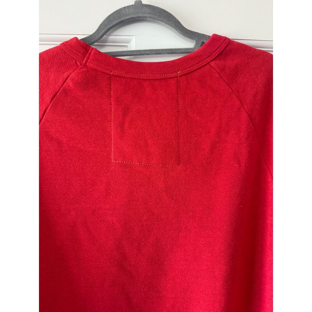 Aviator Nation Red Rainbow Sleeve Smiley Face Crewneck Sweatshirt Size Small - Picture 7 of 10